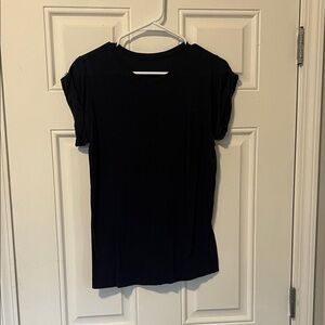 Lululemon navy crew neck tshirt with rolled up sleeves